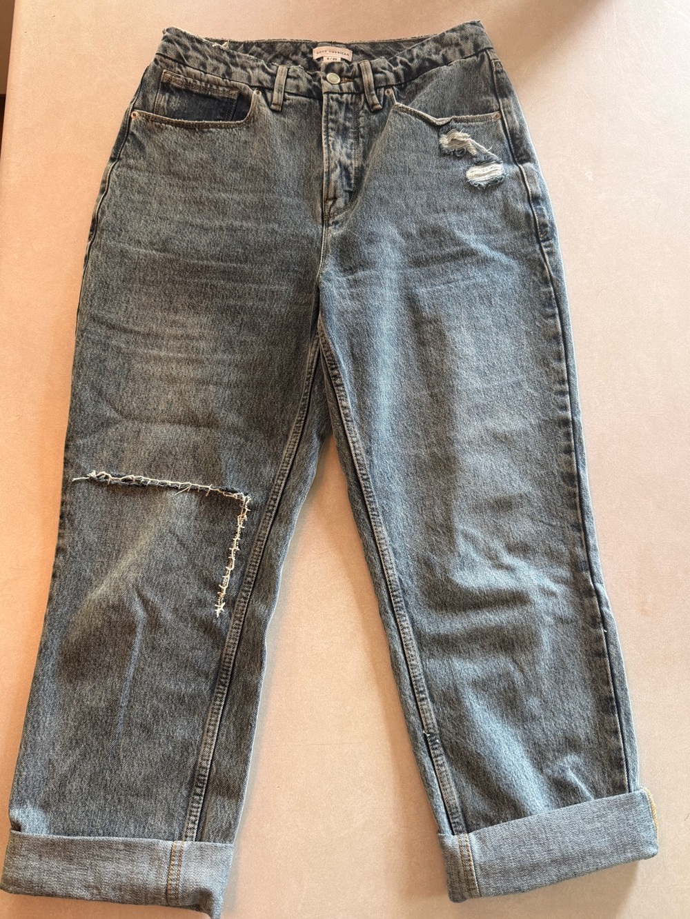 Good American Women’s Distressed Blue Jeans